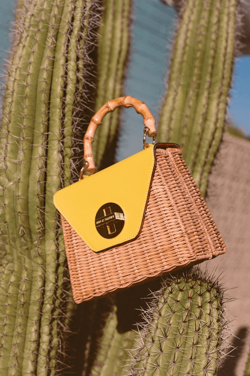Handbags, Wallets & Cases - Frances Valentine - Mini Midge Basket Weave Wicker Bag - Archery Close