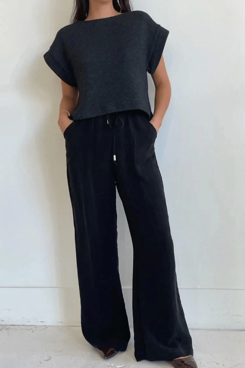 Sweater - Natalie Busby - Mod Sweater in Charcoal - Archery Close