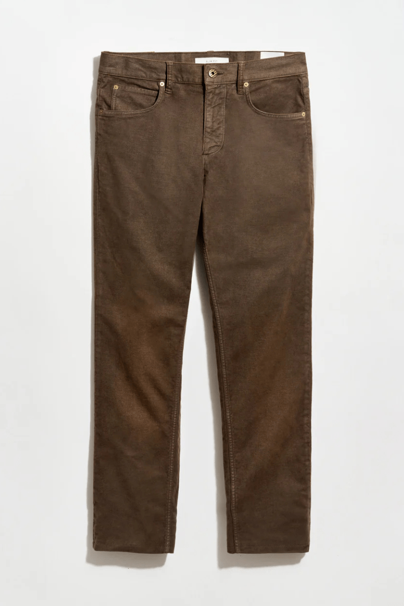Jeans - Billy Reid - Moleskin Cochran Jean - Coffee - Archery Close