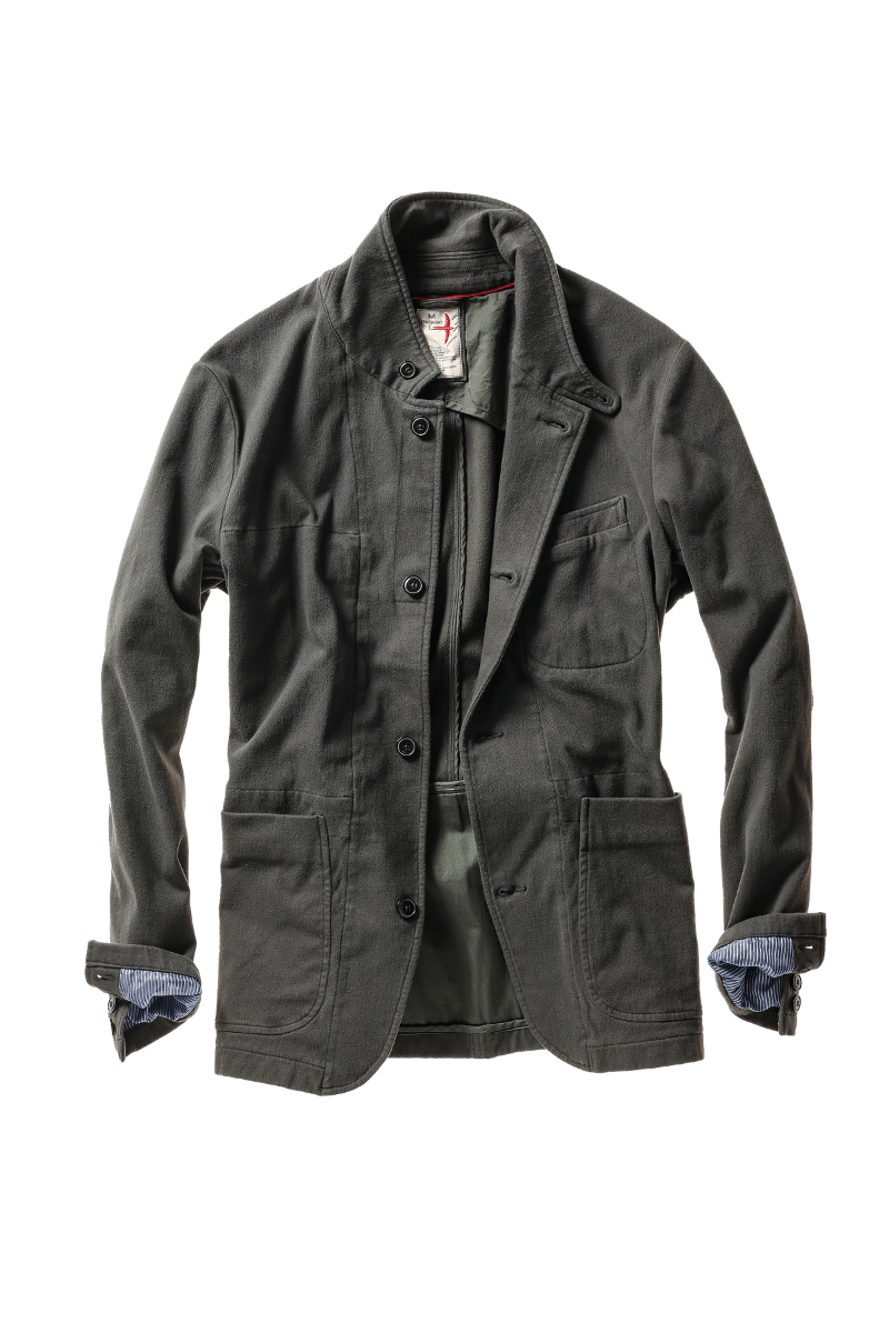 Blazer - Relwen - Moleskin Trap Blazer in Char Loden - Archery Close
