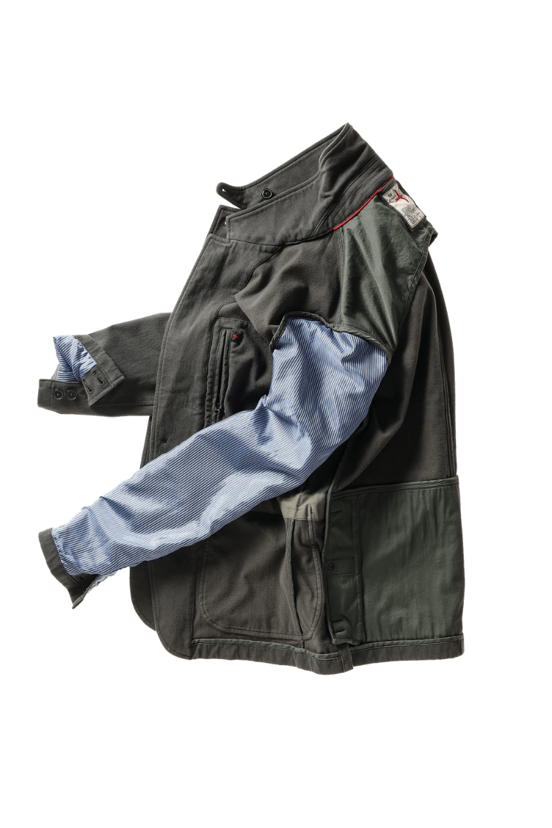 Blazer - Relwen - Moleskin Trap Blazer in Char Loden - Archery Close