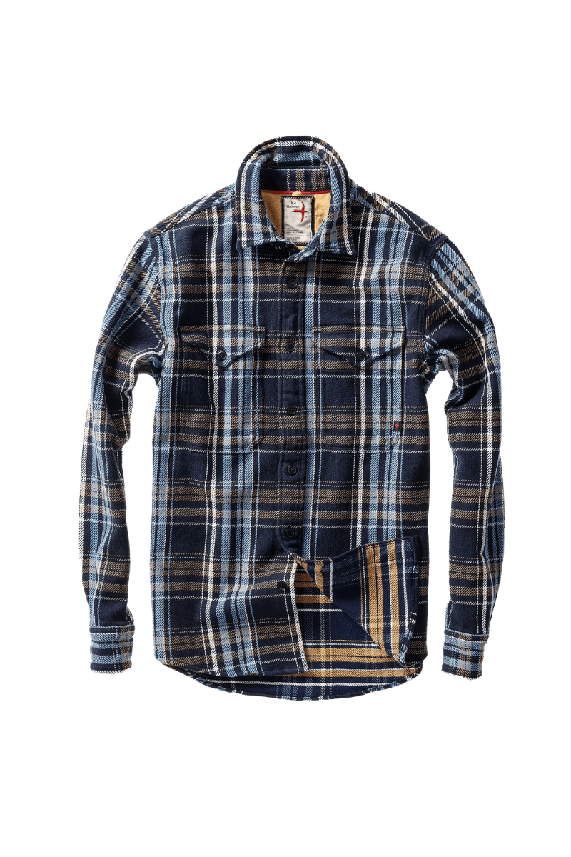 Shirts & Tops - Relwen - Mountain Flannel in Navy Multi Plaid - Archery Close