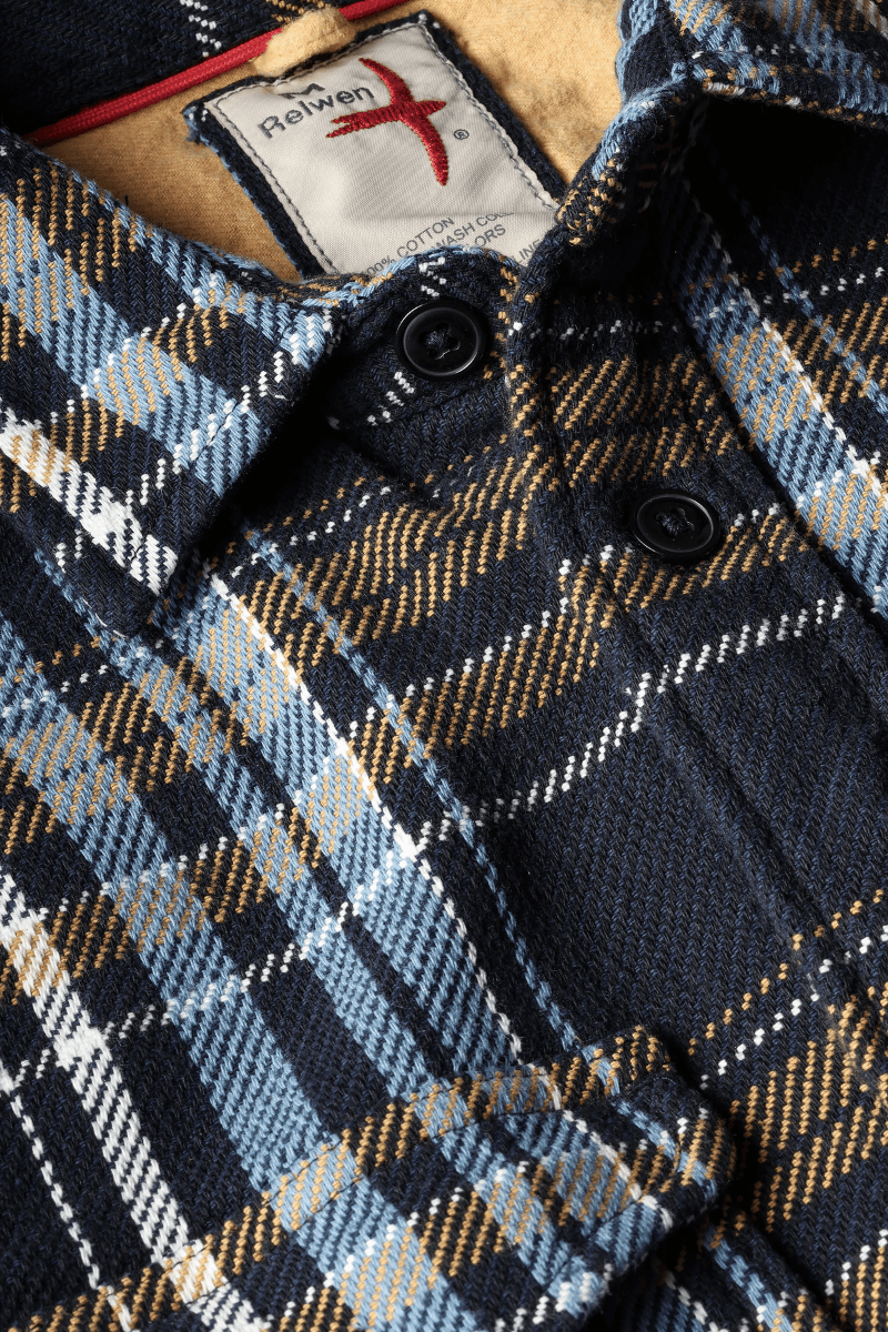 Shirts & Tops - Relwen - Mountain Flannel in Navy Multi Plaid - Archery Close