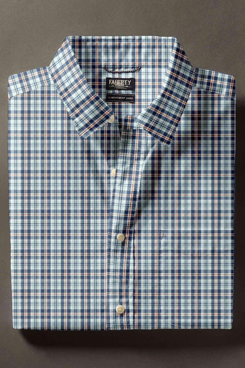 Shirts & Tops - Faherty Brand - Movement Monterey Shirt - Deep Sea Plaid - Archery Close
