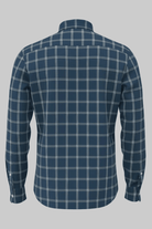 Blue plaid shirt on a white background