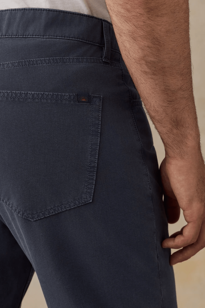 Pants - Faherty Brand - Movement Patina 5pocket pant in Blue Nights - Archery Close