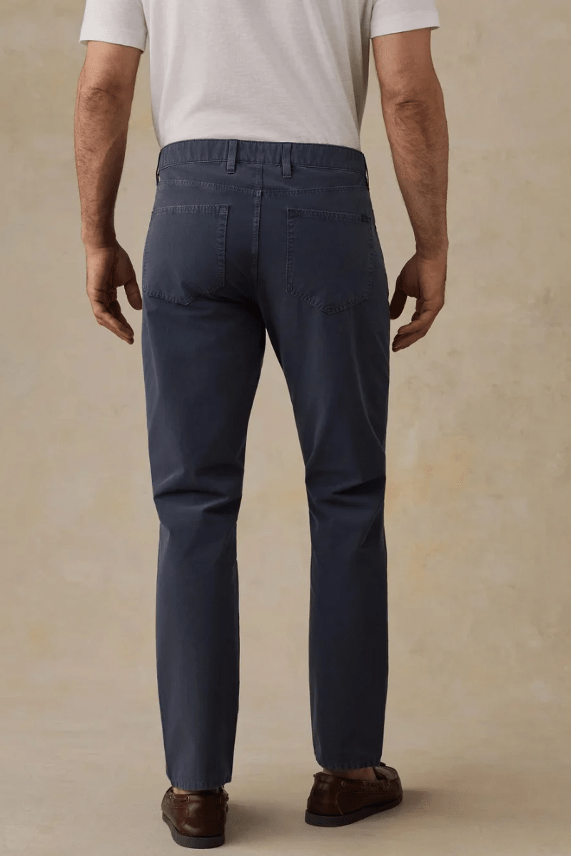 Pants - Faherty Brand - Movement Patina 5pocket pant in Blue Nights - Archery Close