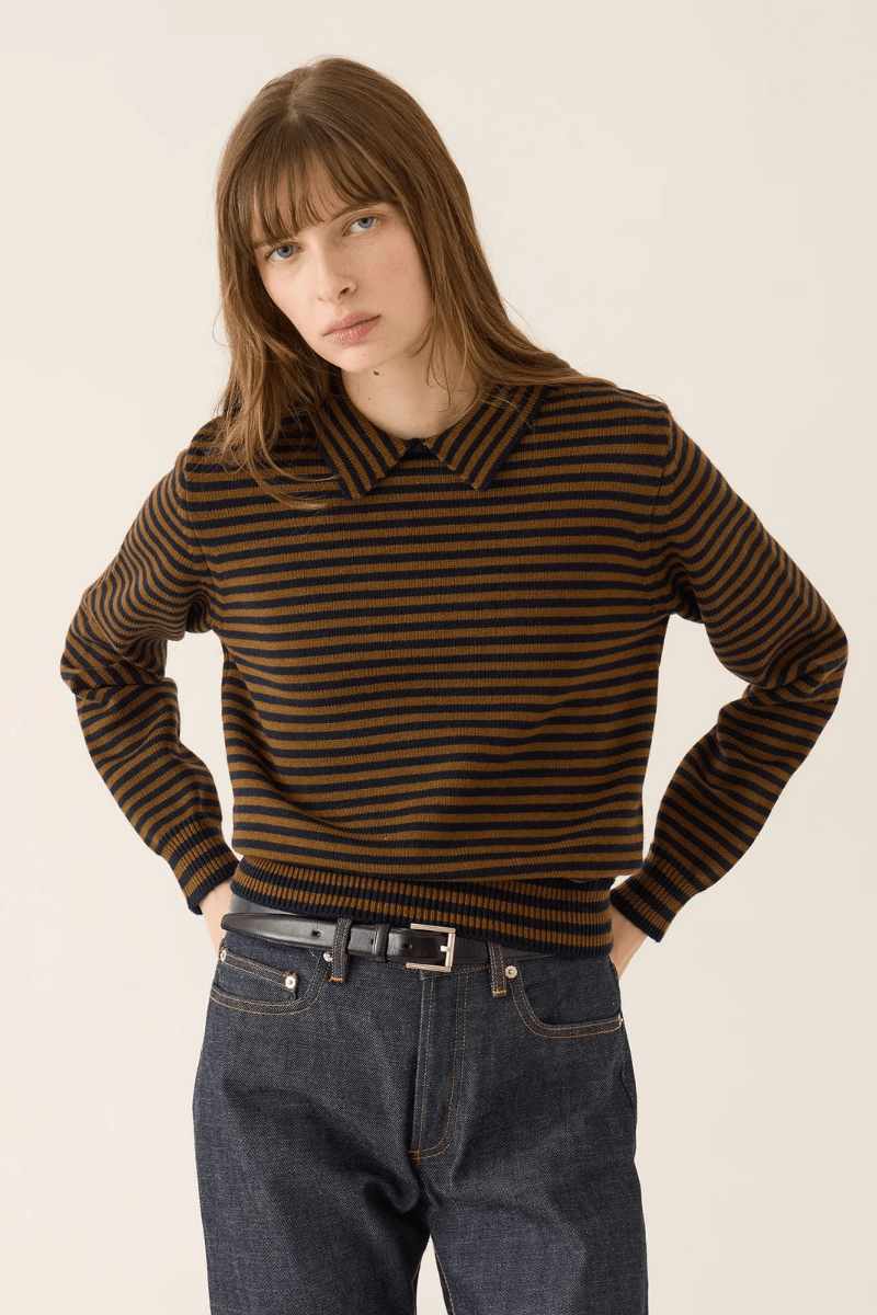 Sweater - DemyLee - Nadia Polo Sweater - Archery Close