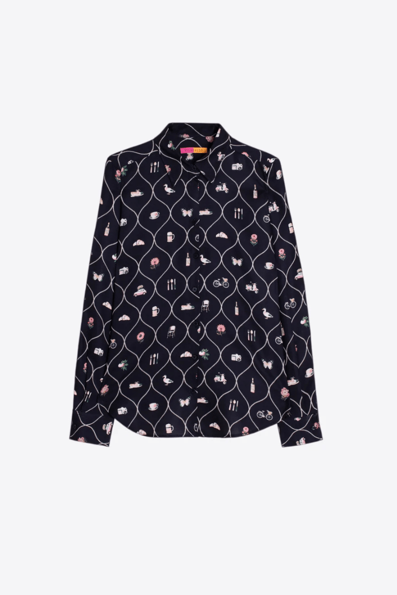 Shirts & Tops - Vilagallo - Navy Brasserie Shirt - Archery Close