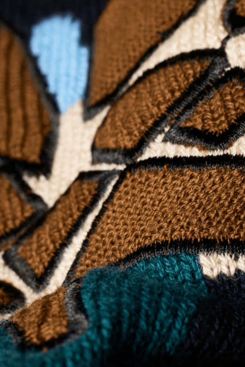 Sweater - Paul Smith - Navy Merino - Blend 'Edelweiss' Applique Sweater - Archery Close