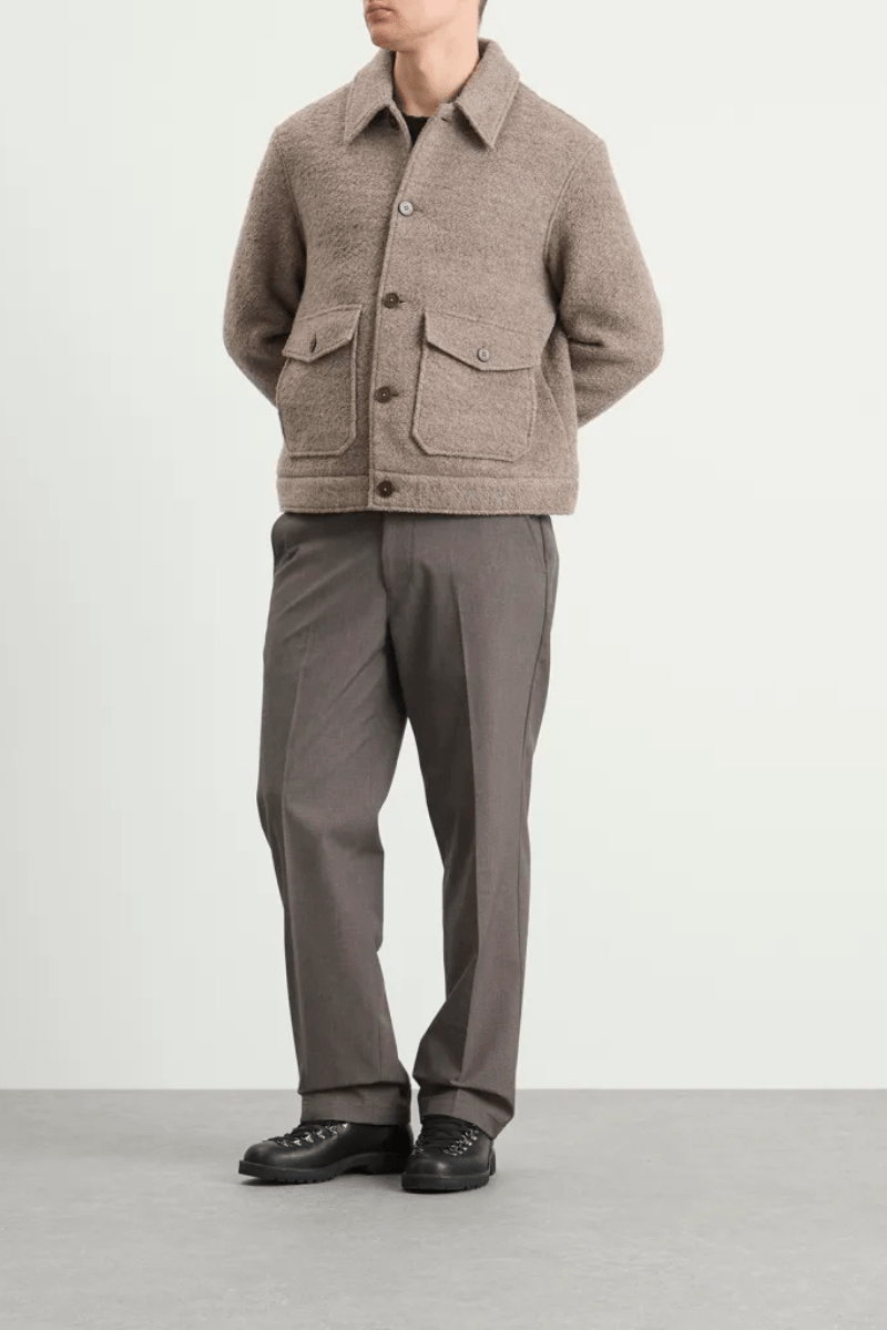 Outerwear - Wax London - Newgate Melange Wool Jacket - Archery Close