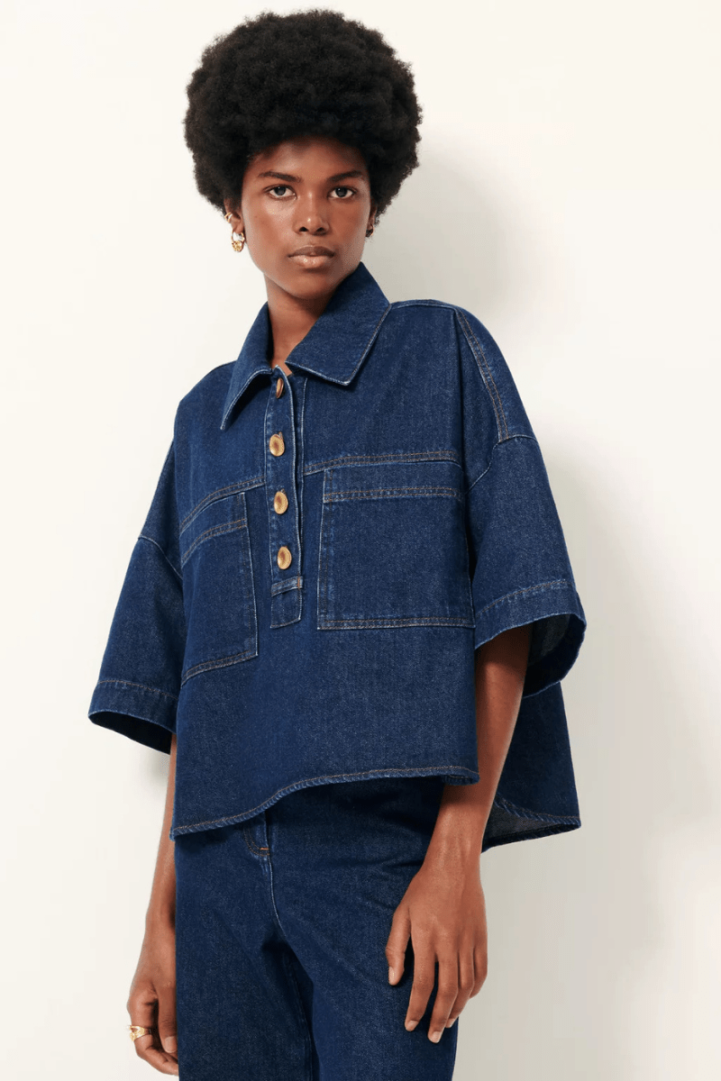 Shirts & Tops - Sessun - Newport Denim Shirt - Archery Close