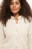 Sweater - Alex Mill - Nico Cardigan in Marled Ivory - Archery Close