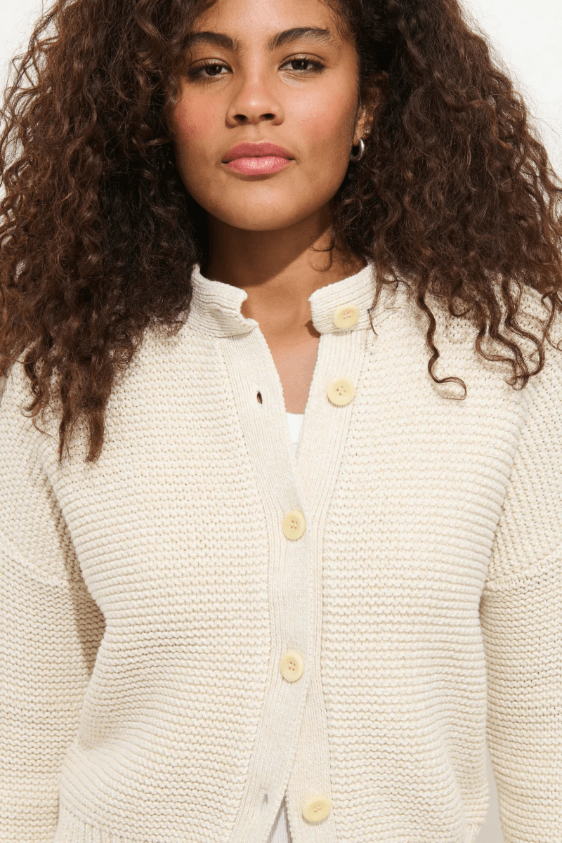 Sweater - Alex Mill - Nico Cardigan in Marled Ivory - Archery Close