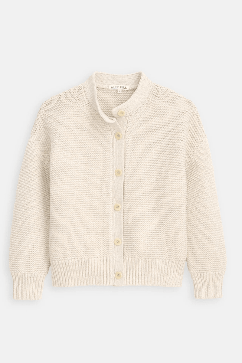 Sweater - Alex Mill - Nico Cardigan in Marled Ivory - Archery Close