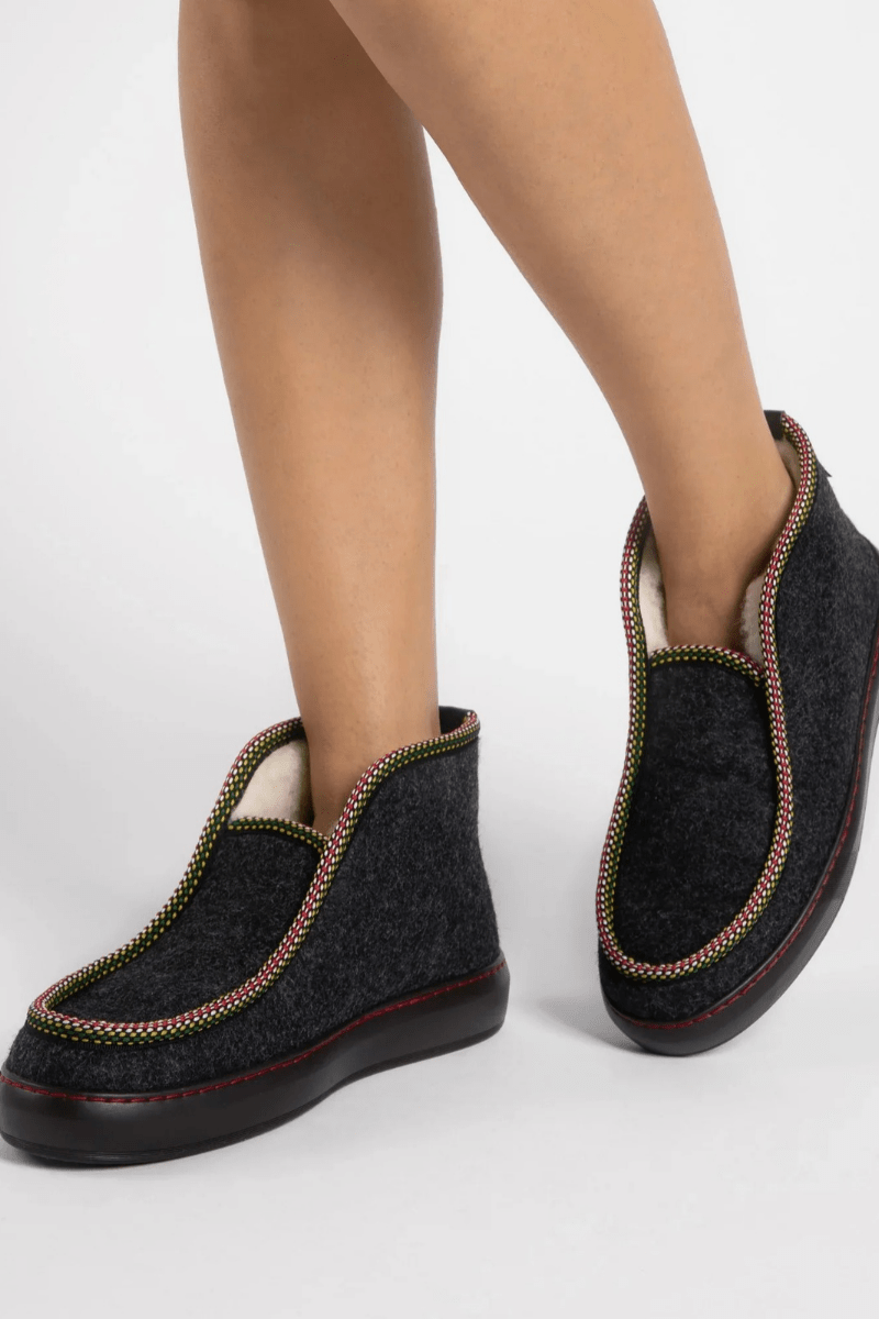 Slippers - Penelope Chilvers - Nordic Felt Wool-Lined Slipper - Archery Close
