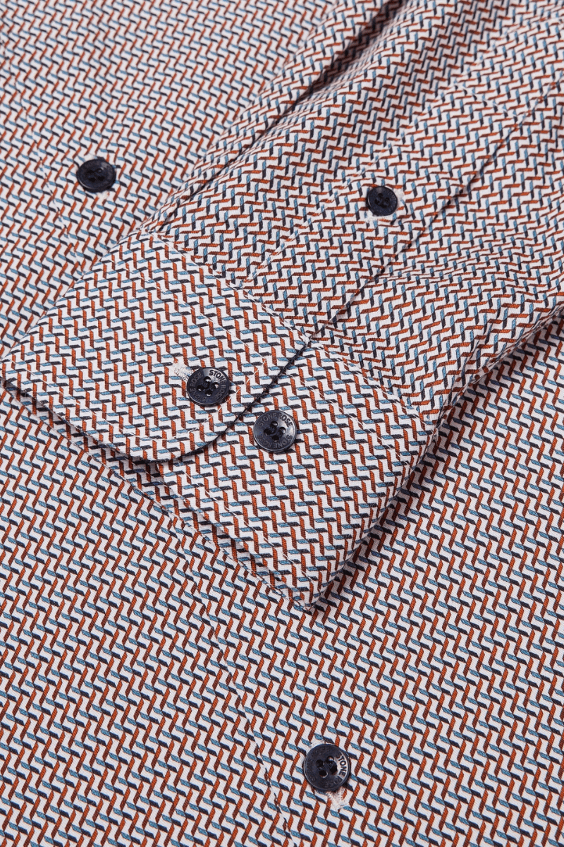 Shirts & Tops - Stone Rose - NOVA - Medium Orange Micro Weave Shirt - Archery Close