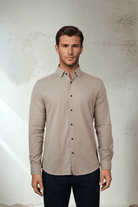 Shirts & Tops - Stone Rose - NOVA - Medium Orange Micro Weave Shirt - Archery Close