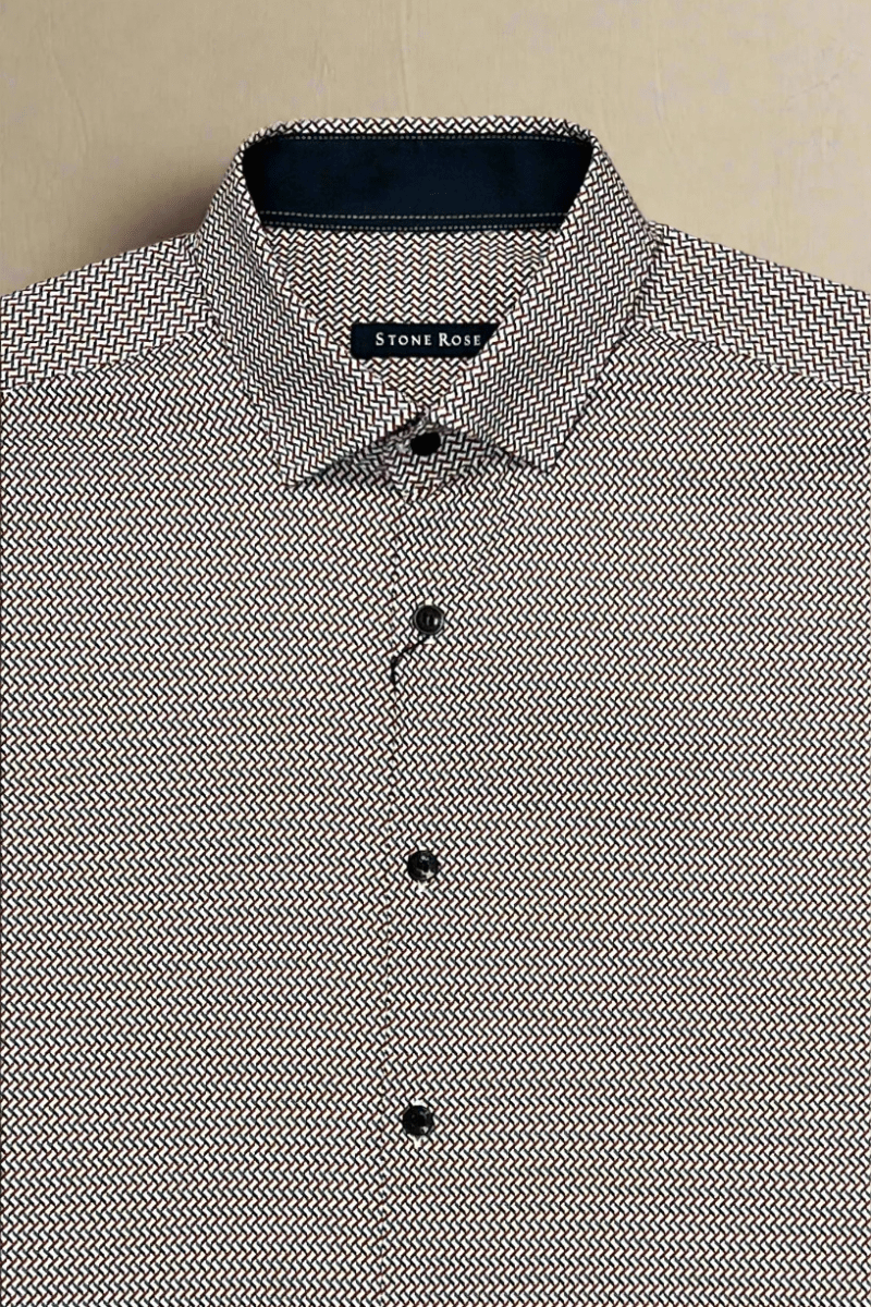 Shirts & Tops - Stone Rose - NOVA - Medium Orange Micro Weave Shirt - Archery Close