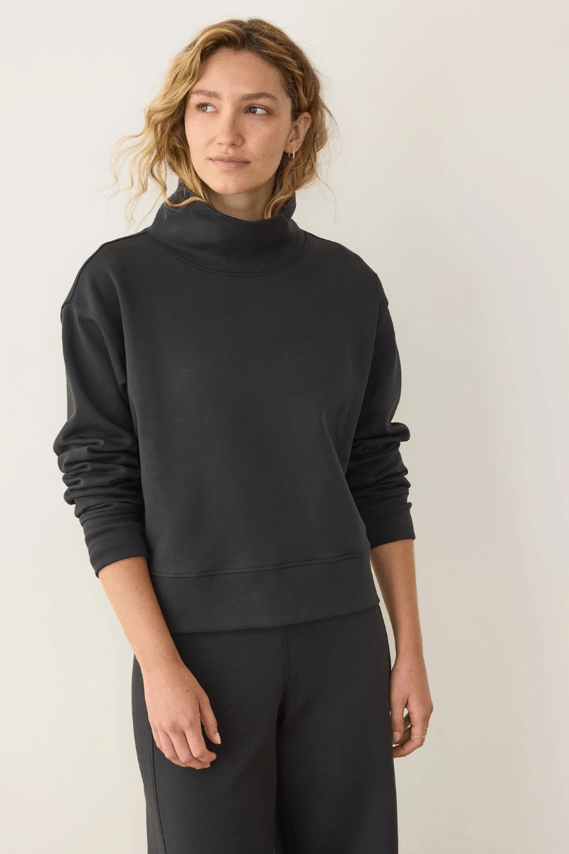 Sweatshirts - Marine Layer - Nova Mock Neck Sweatshirt - Archery Close