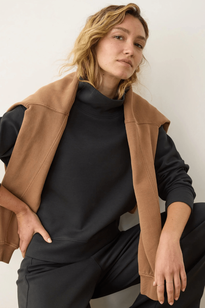 Sweatshirts - Marine Layer - Nova Mock Neck Sweatshirt - Archery Close