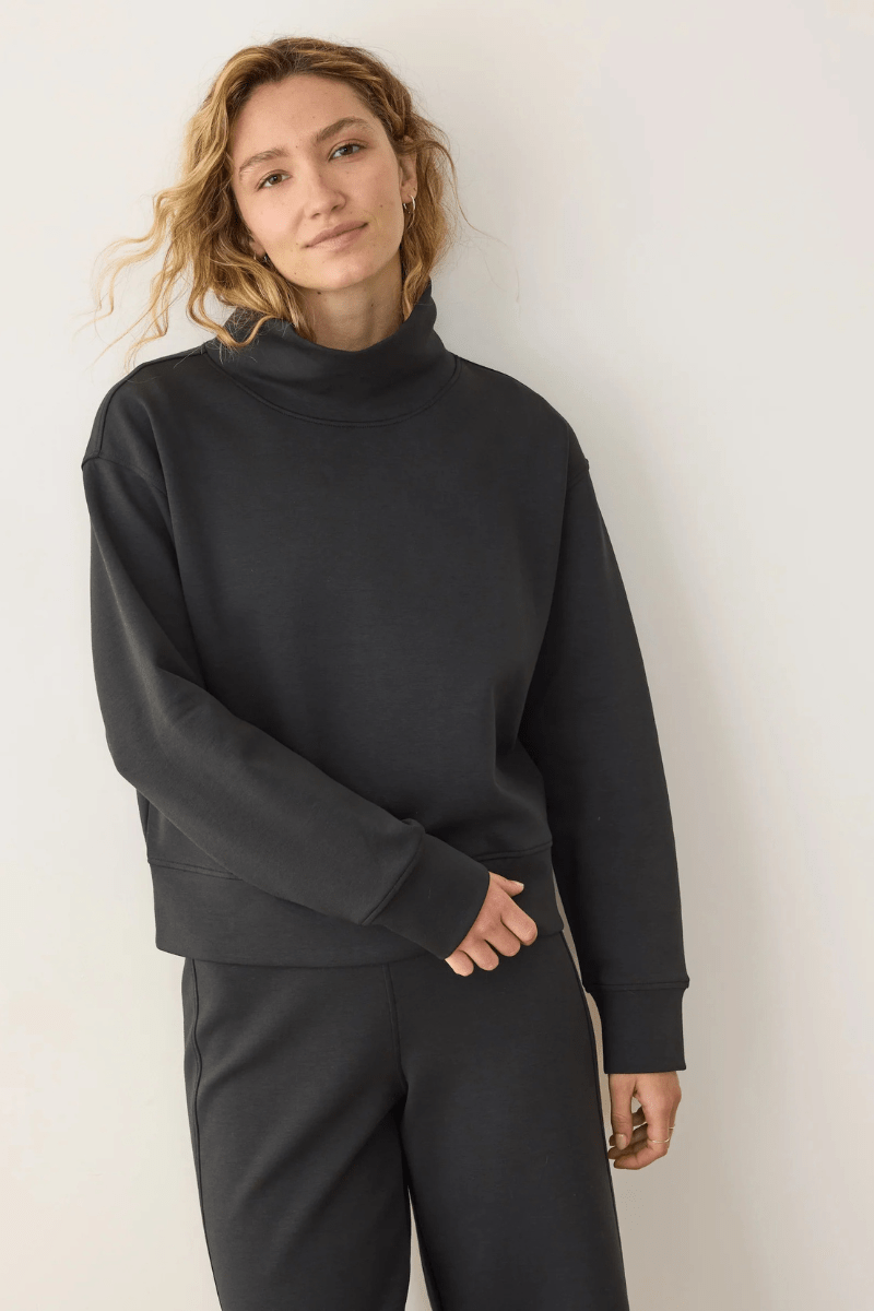 Sweatshirts - Marine Layer - Nova Mock Neck Sweatshirt - Archery Close