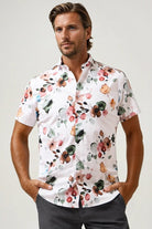Stone Rose Nova - White Watercolor Floral Shirt