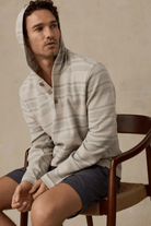 Sweatshirts - Faherty Brand - Oasis Hoodie in Sage Beach Stripe - Archery Close