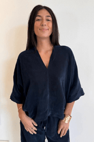 Shirts & Tops - Natalie Busby - Off the Cuff V - neck in Cupro - Archery Close