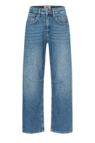 Blue jeans on a white background