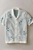 Sweater - Marine Layer - Olivo Resort Sweater White Olive - Archery Close