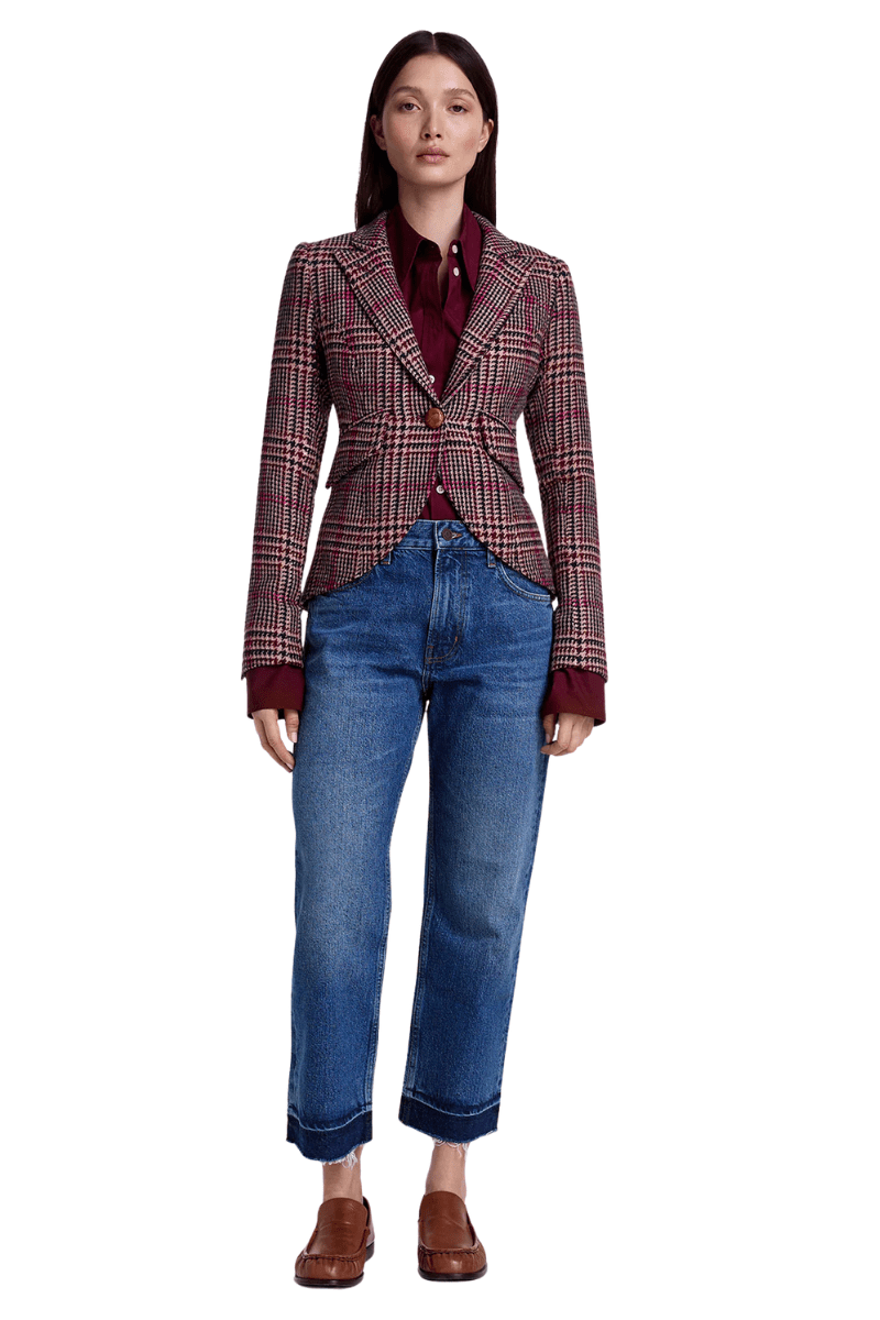 Blazer - Smythe - One Button Blazer in Berry Glen Check - Archery Close