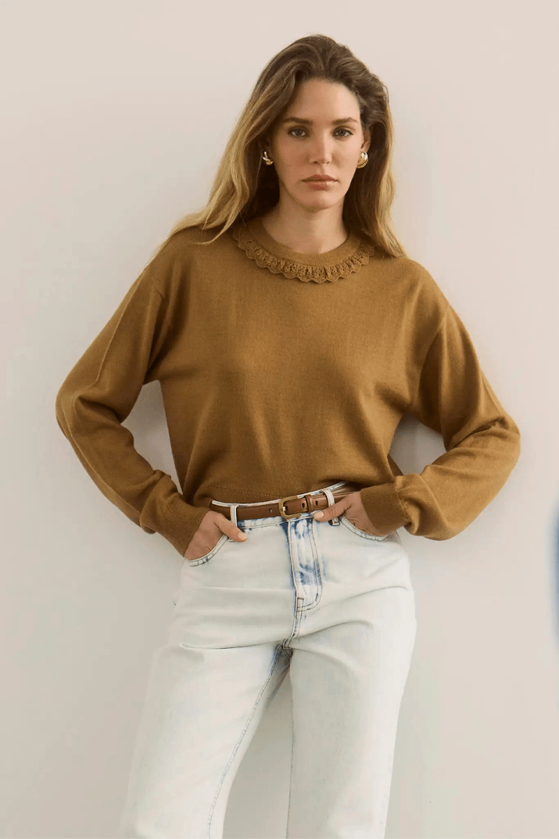 Sweater - Hunter Bell - Opal Sweater in Chestnut - Archery Close