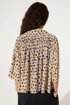 Shirts & Tops - Cotelac - Oversized Blouse in Pink House Print - Archery Close