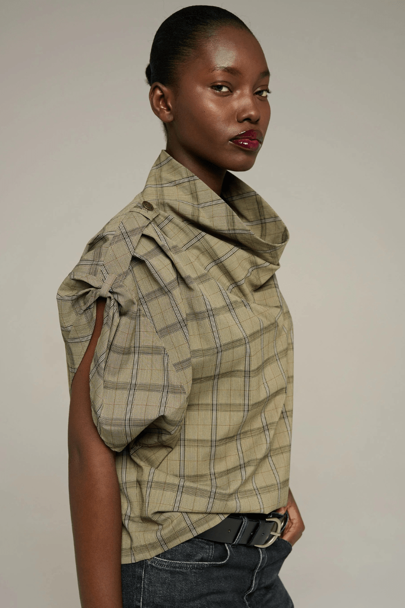 Shirts & Tops - Cotelac - Oversized Cowl Neck Blouse - Archery Close