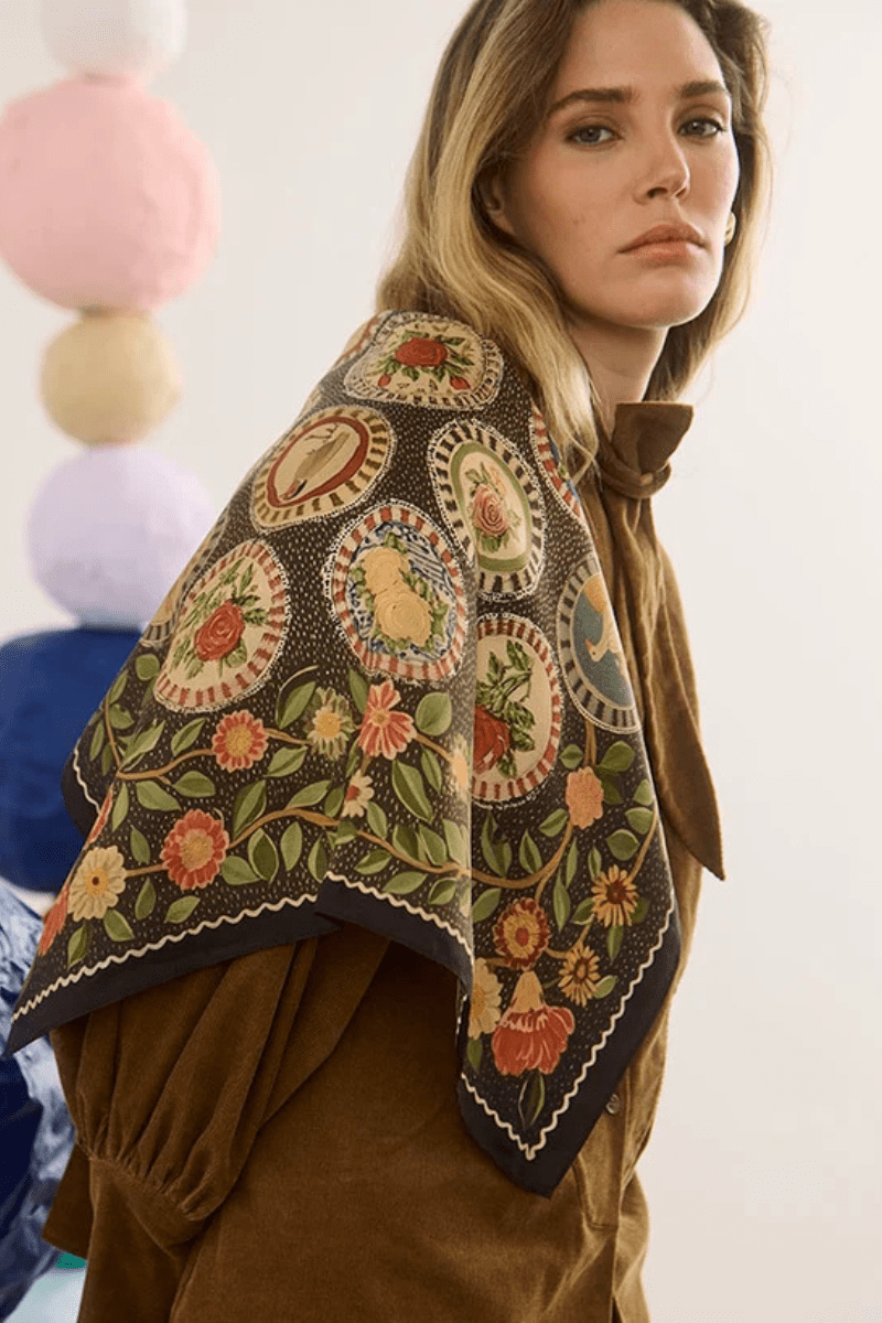 Scarf - Hunter Bell - Oversized Scarf in Found Heirloom - Archery Close