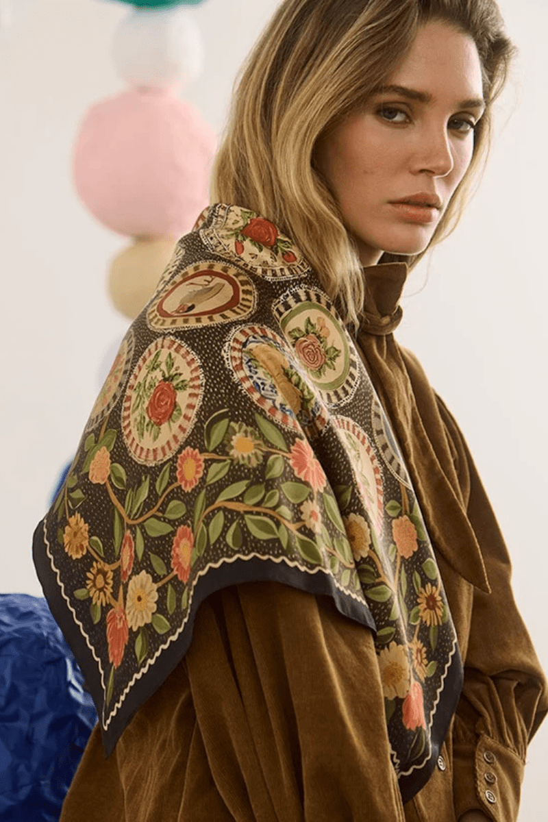 Scarf - Hunter Bell - Oversized Scarf in Found Heirloom - Archery Close