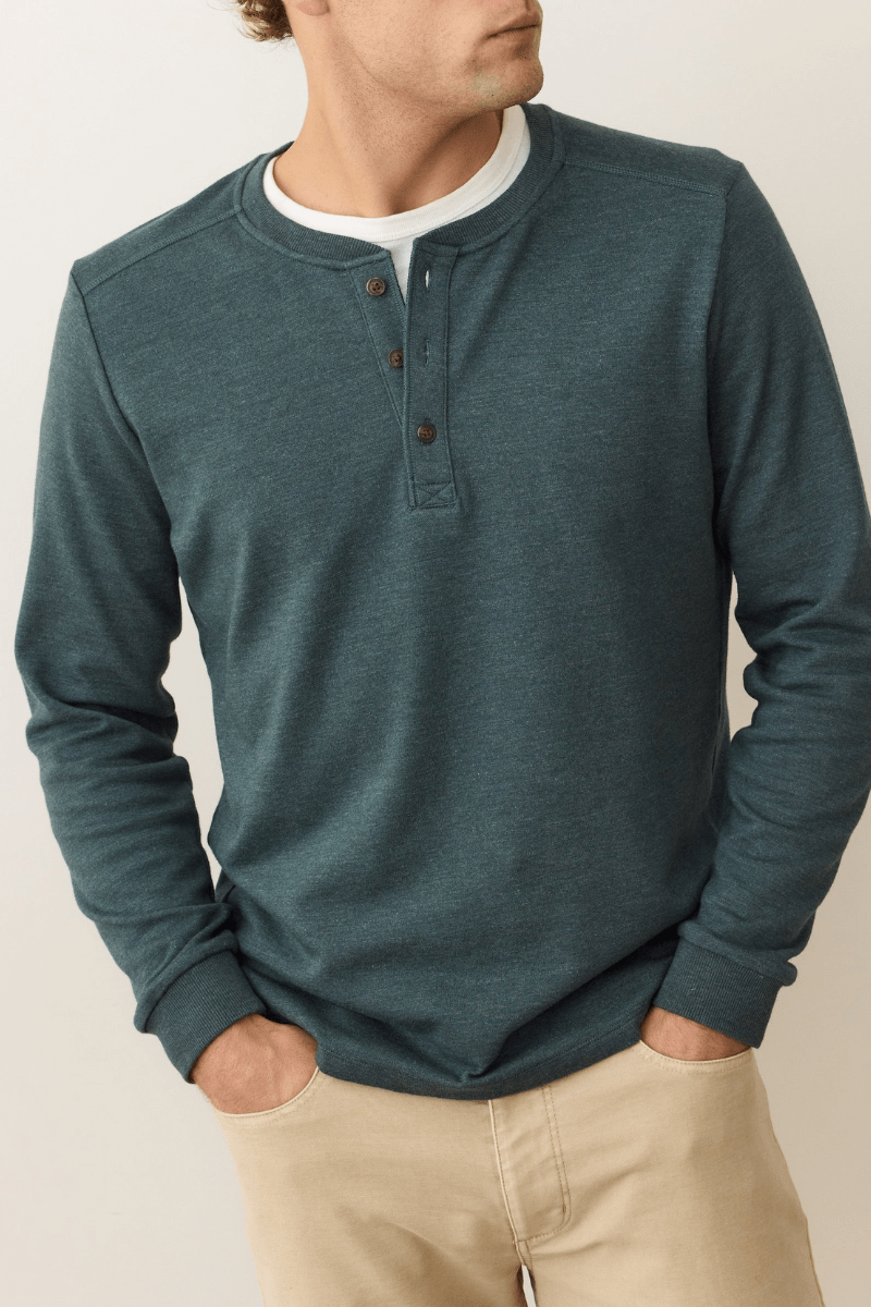 T-Shirt - Marine Layer - Pacifica Stretch Henley - Archery Close