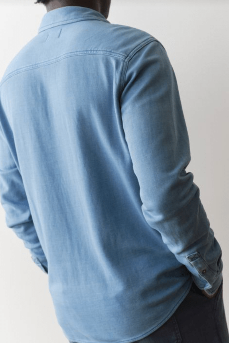Shirts & Tops - Marine Layer - Pacifica Stretch Shirt - Indigo - Archery Close