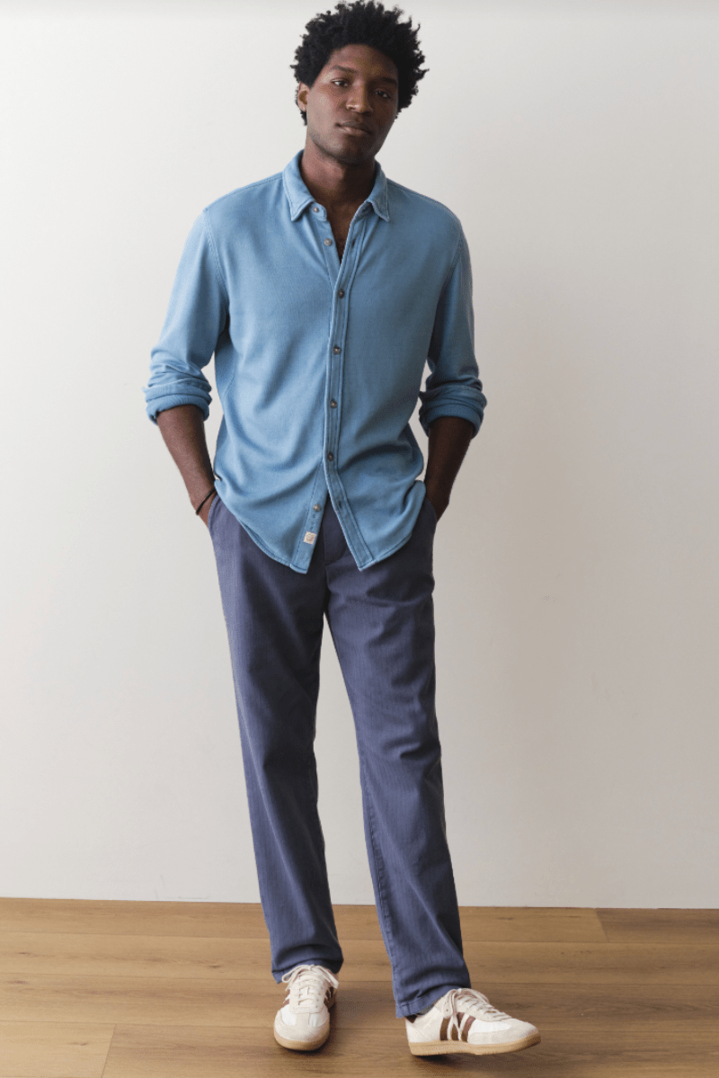 Shirts & Tops - Marine Layer - Pacifica Stretch Shirt - Indigo - Archery Close