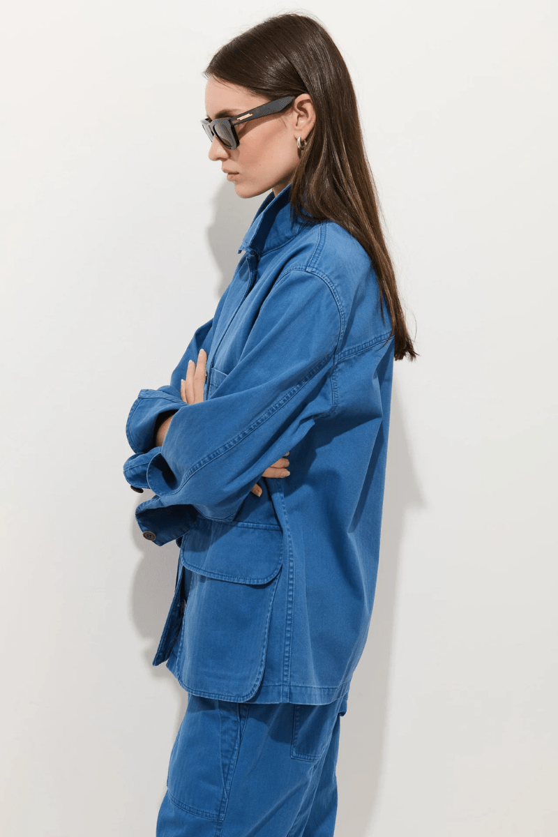 Outerwear - Alex Mill - Painter Jacket in Washed Cobalt - Archery Close