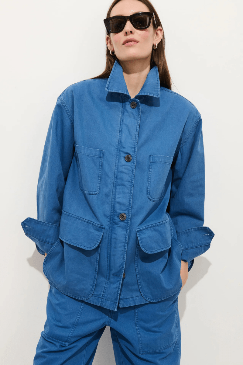 Outerwear - Alex Mill - Painter Jacket in Washed Cobalt - Archery Close