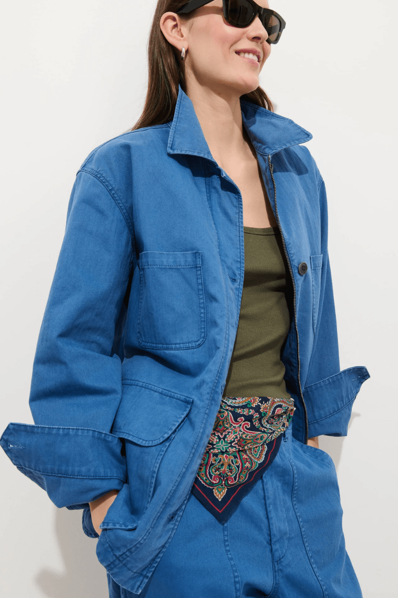 Outerwear - Alex Mill - Painter Jacket in Washed Cobalt - Archery Close