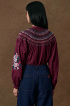 Shirts & Tops - Louise Misha - Pal Blouse in Burgundy - Archery Close