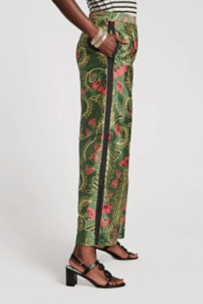 Pants - Frances Valentine - Palazzo Canopy Pant in Green/Pink - Archery Close