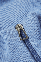 Sweater - Paul Smith - Pale Blue Cotton - Blend Zebra Logo Half Zip Sweater - Archery Close