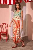 Skirts - Hunter Bell - Paloma Wrap Skirt in Lost at Sea - Archery Close
