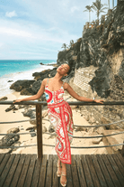 Skirts - Hunter Bell - Paloma Wrap Skirt in Lost at Sea - Archery Close