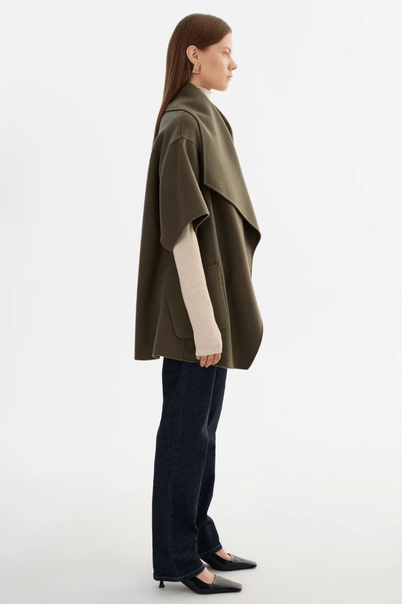 Outerwear - Lamarque - Penelope Coat in Dark Olive - Archery Close