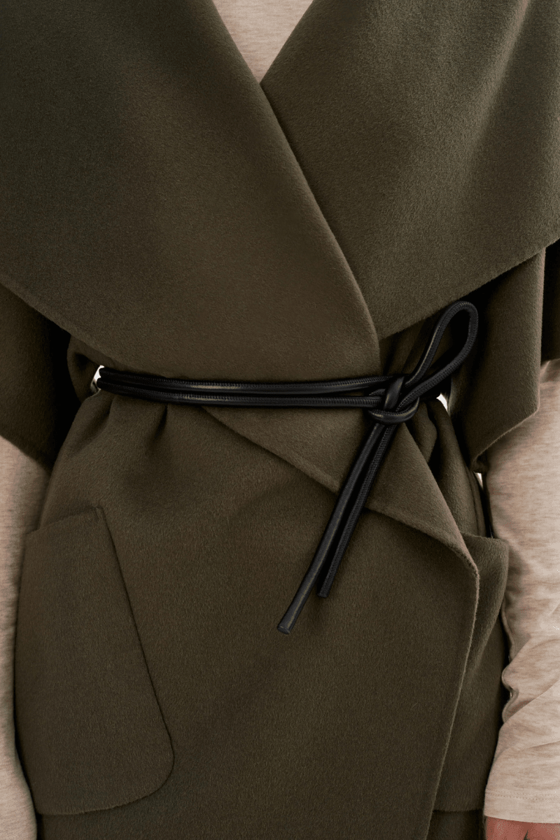 Outerwear - Lamarque - Penelope Coat in Dark Olive - Archery Close